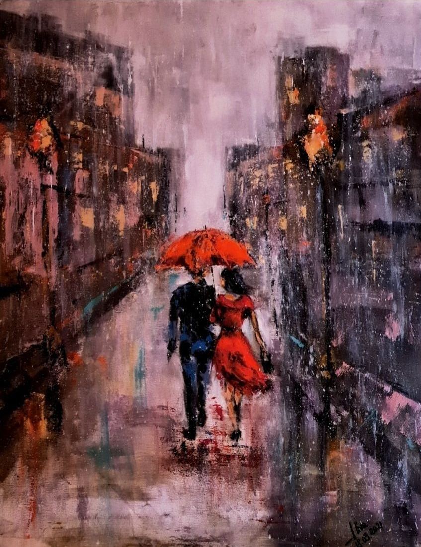 ArteDiAlina.com painting: An umbrella for two ....